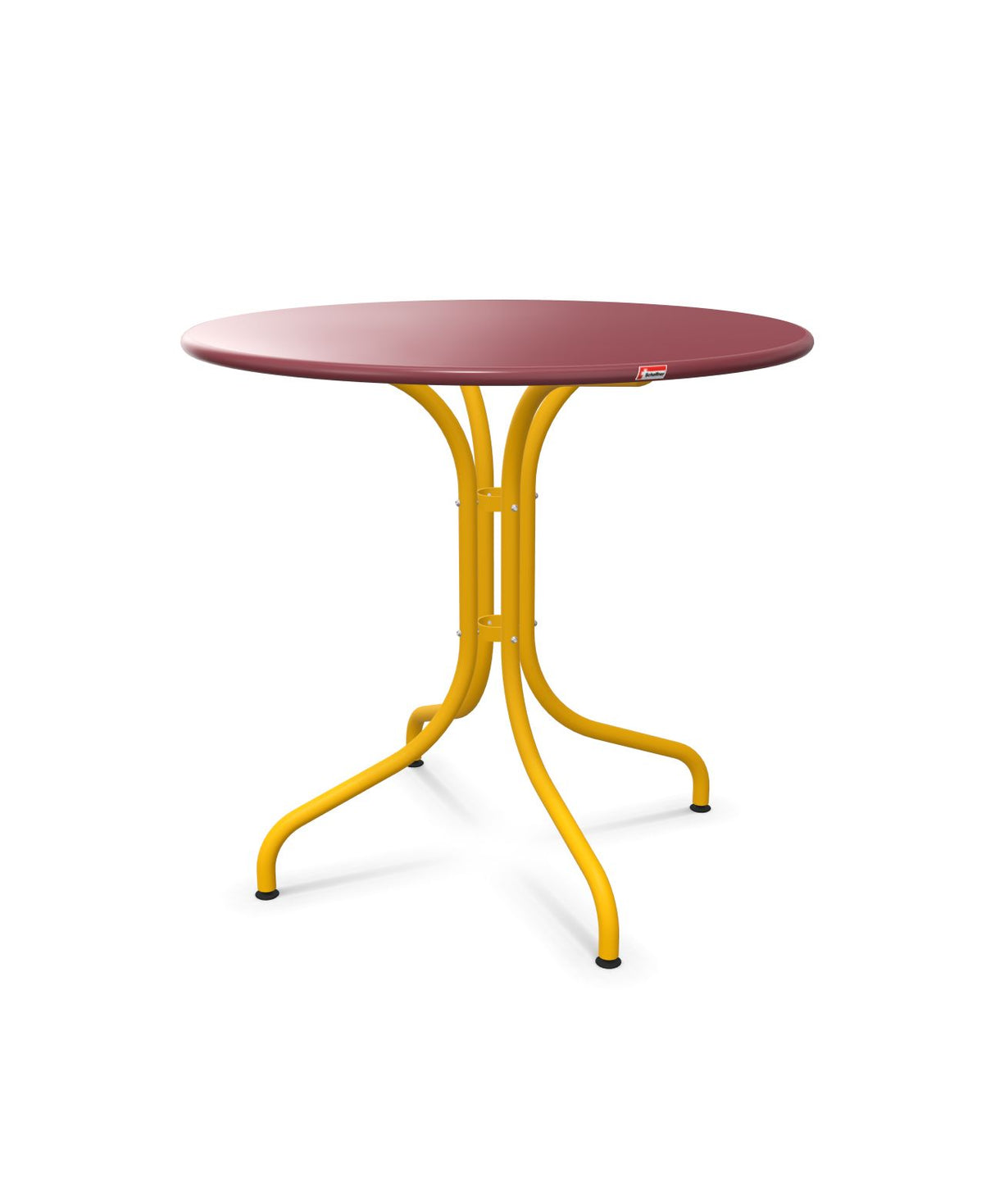 Schaffner St. Moritz Table repas fixe Ø80cm Bordeaux 38 Jaune 11 