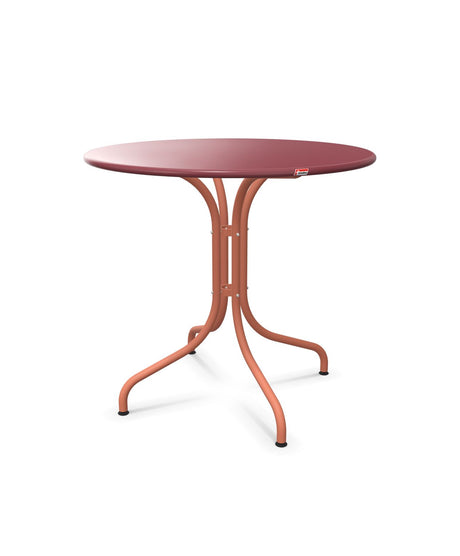 Schaffner St. Moritz Table repas fixe Ø80cm Bordeaux 38 Terracotta 84 