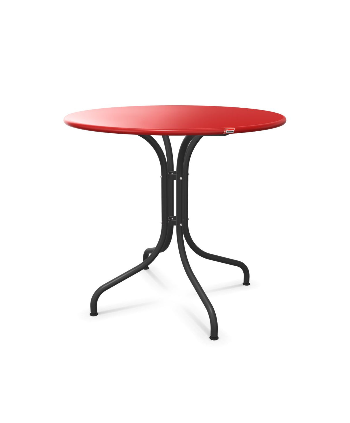 Schaffner St. Moritz Table repas fixe Ø80cm Rouge 30 Anthracite 77 