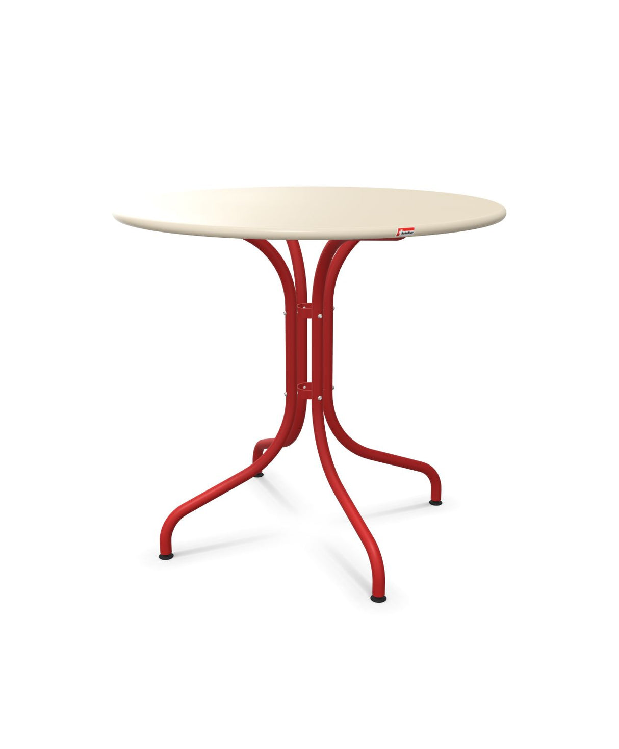 Schaffner St. Moritz Table repas fixe Ø80cm Sable Pastel 15 Rouge 30 