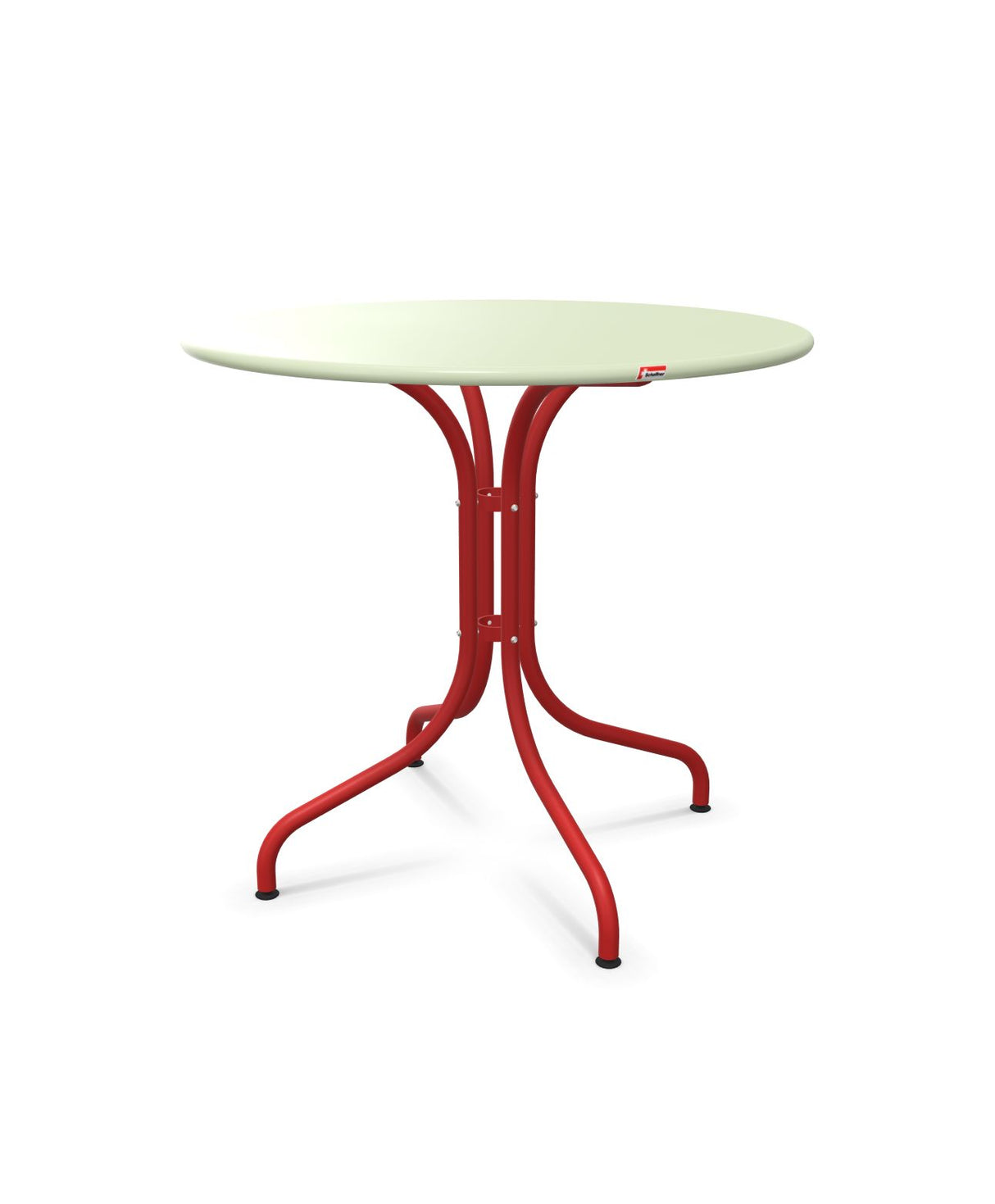 Schaffner St. Moritz Table repas fixe Ø80cm Vert Pastel 64 Rouge 30 