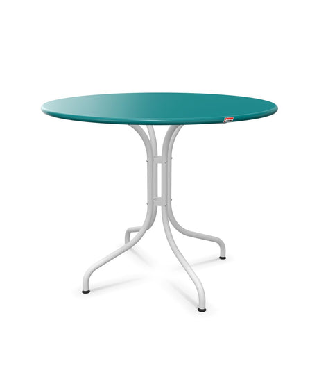 Schaffner St. Moritz Table repas fixe Ø90cm Bleu Kali 56 Blanc 90 