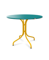 Schaffner St. Moritz Table repas fixe Ø90cm Bleu Kali 56 Jaune 11 