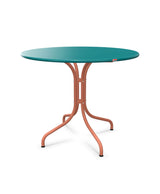 Schaffner St. Moritz Table repas fixe Ø90cm Bleu Kali 56 Terracotta 84 