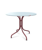 Schaffner St. Moritz Table repas fixe Ø90cm Bleu Pastel 51 Bordeaux 38 