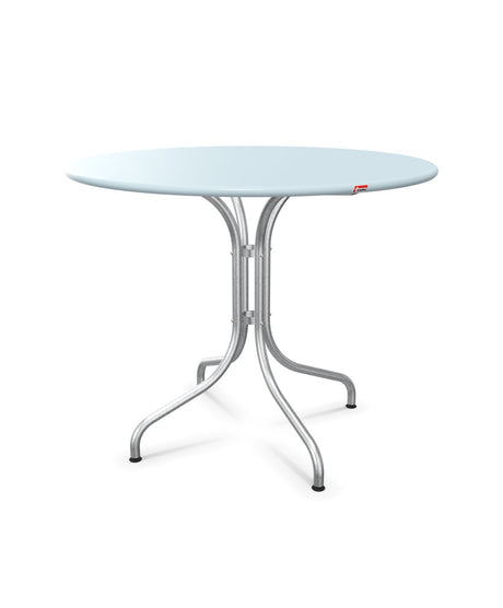 Schaffner St. Moritz Table repas fixe Ø90cm Bleu Pastel 51 Galvanisé à chaud 02 