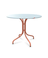 Schaffner St. Moritz Table repas fixe Ø90cm Bleu Pastel 51 Terracotta 84 