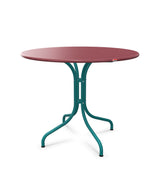 Schaffner St. Moritz Table repas fixe Ø90cm Bordeaux 38 Bleu Kali 56 
