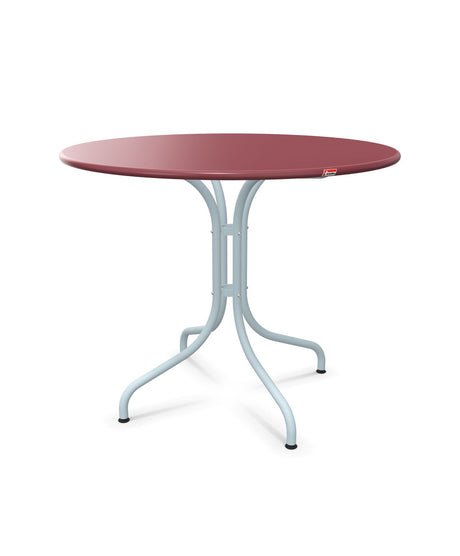 Schaffner St. Moritz Table repas fixe Ø90cm Bordeaux 38 Bleu Pastel 51 