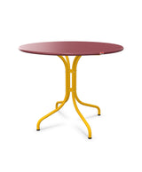 Schaffner St. Moritz Table repas fixe Ø90cm Bordeaux 38 Jaune 11 
