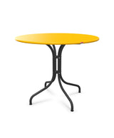 Schaffner St. Moritz Table repas fixe Ø90cm Jaune 11 Anthracite 77 