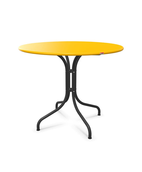 Schaffner St. Moritz Table repas fixe Ø90cm Jaune 11 Anthracite 77 