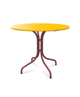 Schaffner St. Moritz Table repas fixe Ø90cm Jaune 11 Bordeaux 38 