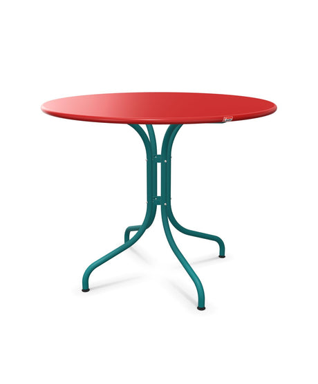 Schaffner St. Moritz Table repas fixe Ø90cm Rouge 30 Bleu Kali 56 