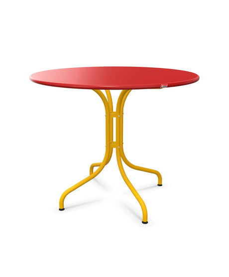 Schaffner St. Moritz Table repas fixe Ø90cm Rouge 30 Jaune 11 
