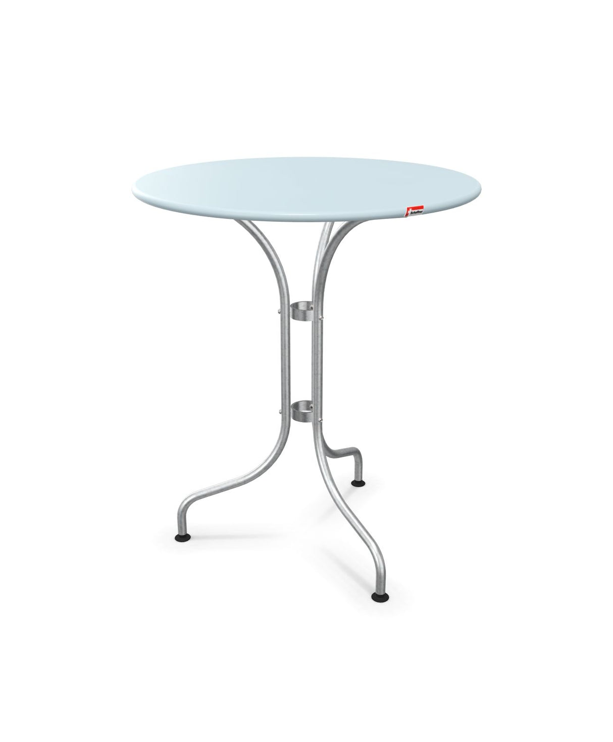 Schaffner St. Moritz Table repas rabattable Ø60cm Bleu Pastel 51 Galvanisé à chaud 02 