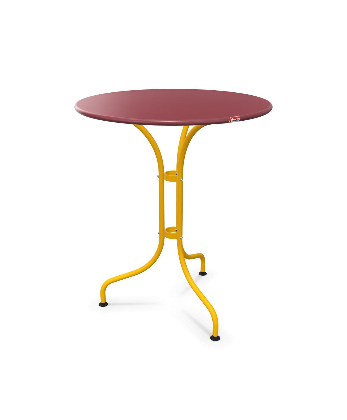 Schaffner St. Moritz Table repas rabattable Ø60cm Bordeaux 38 Jaune 11 