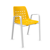 Schaffner Bermuda Fauteuil repas avec accoudoirs tubes ovales