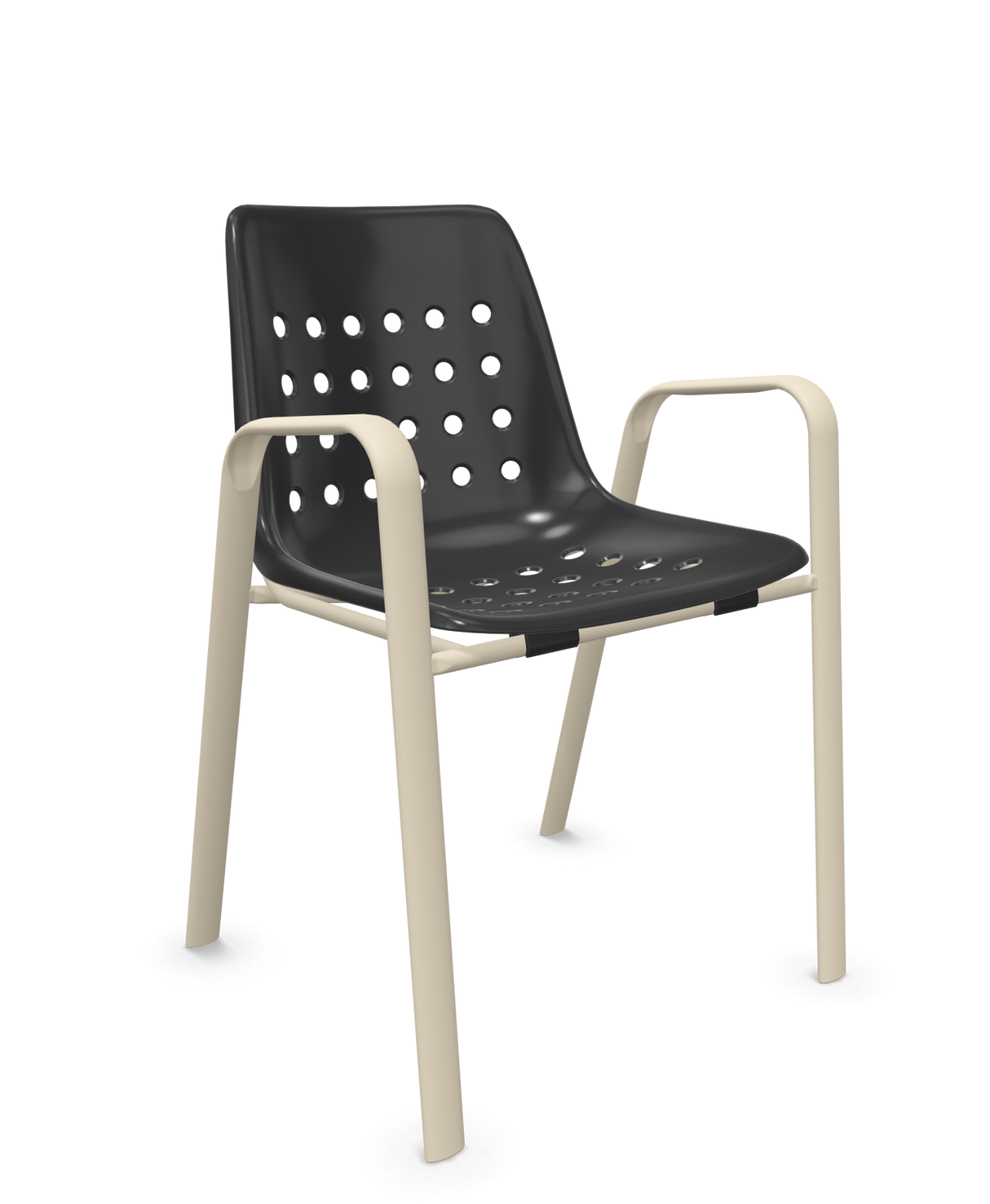 Schaffner Bermuda Fauteuil repas avec accoudoirs tubes ovales
