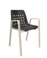 Schaffner Bermuda Fauteuil repas avec accoudoirs tubes ovales