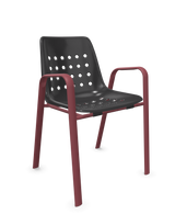 Schaffner Bermuda Fauteuil repas avec accoudoirs tubes ovales