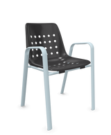 Schaffner Bermuda Fauteuil repas avec accoudoirs tubes ovales
