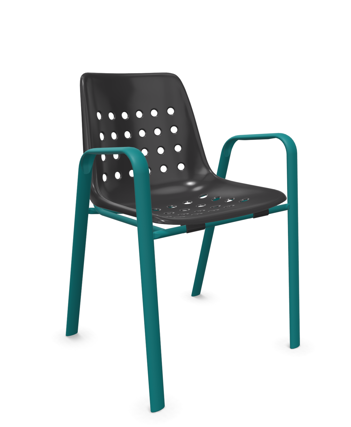 Schaffner Bermuda Fauteuil repas avec accoudoirs tubes ovales