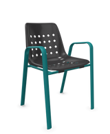 Schaffner Bermuda Fauteuil repas avec accoudoirs tubes ovales
