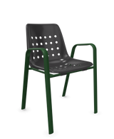 Schaffner Bermuda Fauteuil repas avec accoudoirs tubes ovales