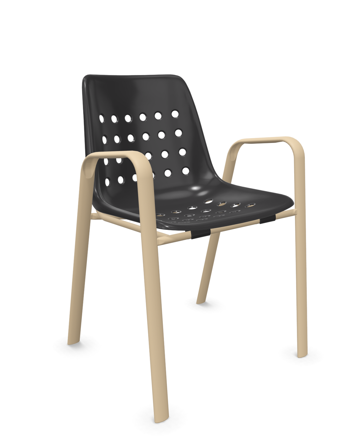 Schaffner Bermuda Fauteuil repas avec accoudoirs tubes ovales
