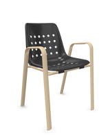 Schaffner Bermuda Fauteuil repas avec accoudoirs tubes ovales