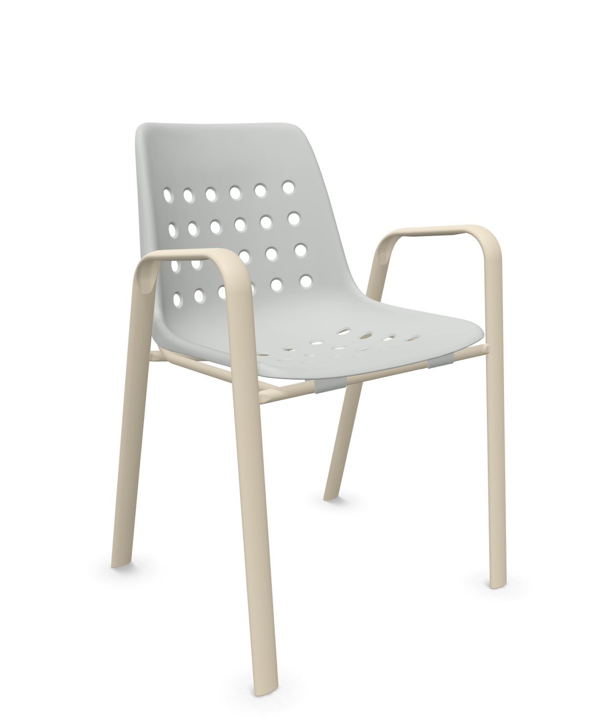 Schaffner Bermuda Fauteuil repas avec accoudoirs tubes ovales