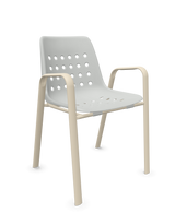Schaffner Bermuda Fauteuil repas avec accoudoirs tubes ovales