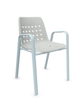 Schaffner Bermuda Fauteuil repas avec accoudoirs tubes ovales