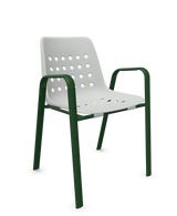 Schaffner Bermuda Fauteuil repas avec accoudoirs tubes ovales