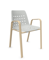 Schaffner Bermuda Fauteuil repas avec accoudoirs tubes ovales
