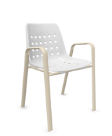 Schaffner Bermuda Fauteuil repas avec accoudoirs tubes ovales