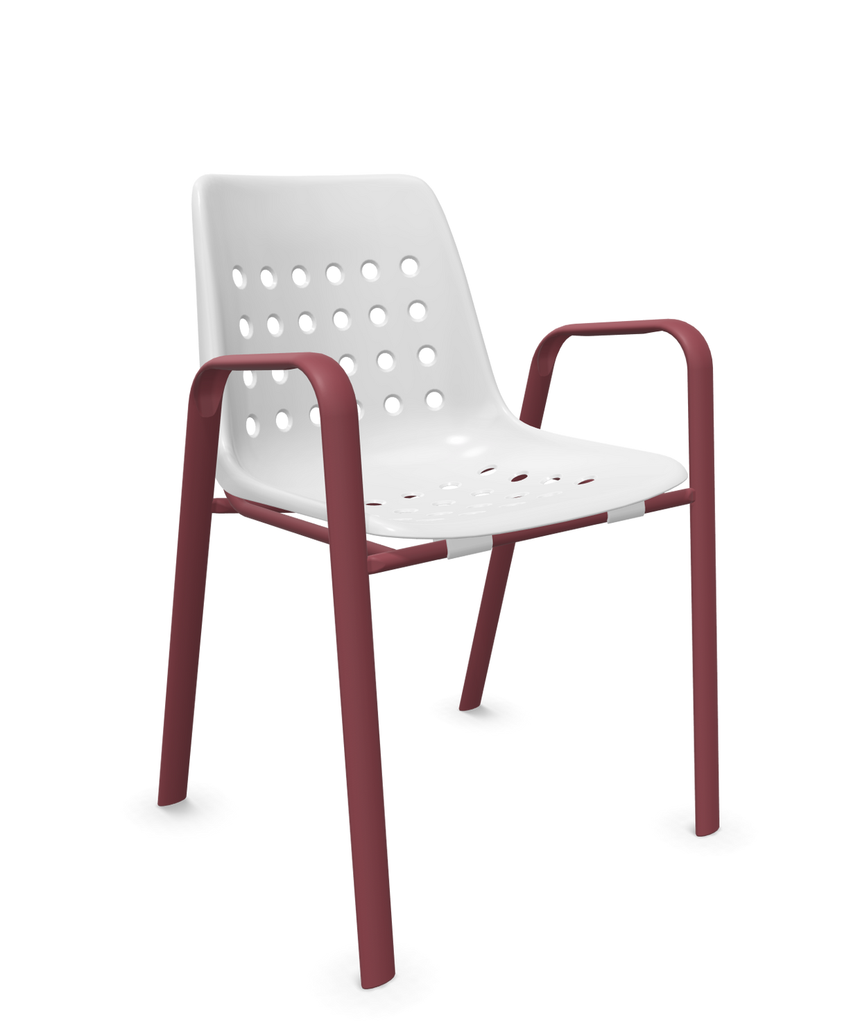 Schaffner Bermuda Fauteuil repas avec accoudoirs tubes ovales