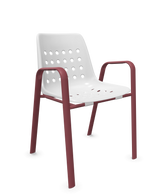 Schaffner Bermuda Fauteuil repas avec accoudoirs tubes ovales