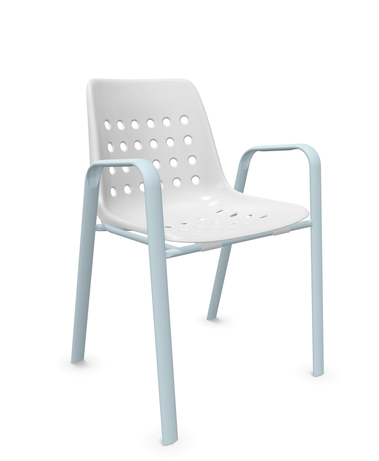 Schaffner Bermuda Fauteuil repas avec accoudoirs tubes ovales