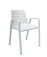 Schaffner Bermuda Fauteuil repas avec accoudoirs tubes ovales