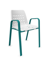 Schaffner Bermuda Fauteuil repas avec accoudoirs tubes ovales