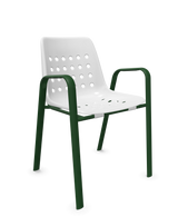 Schaffner Bermuda Fauteuil repas avec accoudoirs tubes ovales