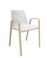 Schaffner Bermuda Fauteuil repas avec accoudoirs tubes ovales