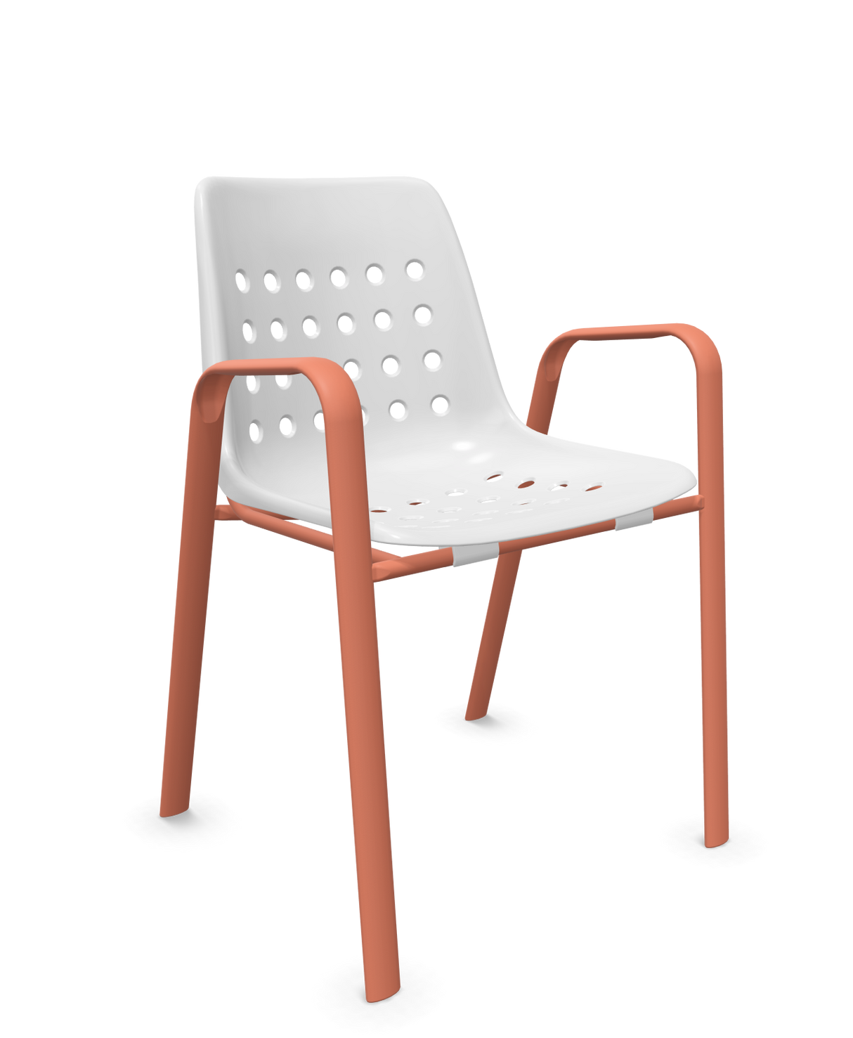 Schaffner Bermuda Fauteuil repas avec accoudoirs tubes ovales
