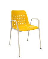 Schaffner Bermuda Fauteuil repas avec accoudoirs tubes ronds