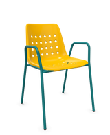 Schaffner Bermuda Fauteuil repas avec accoudoirs tubes ronds