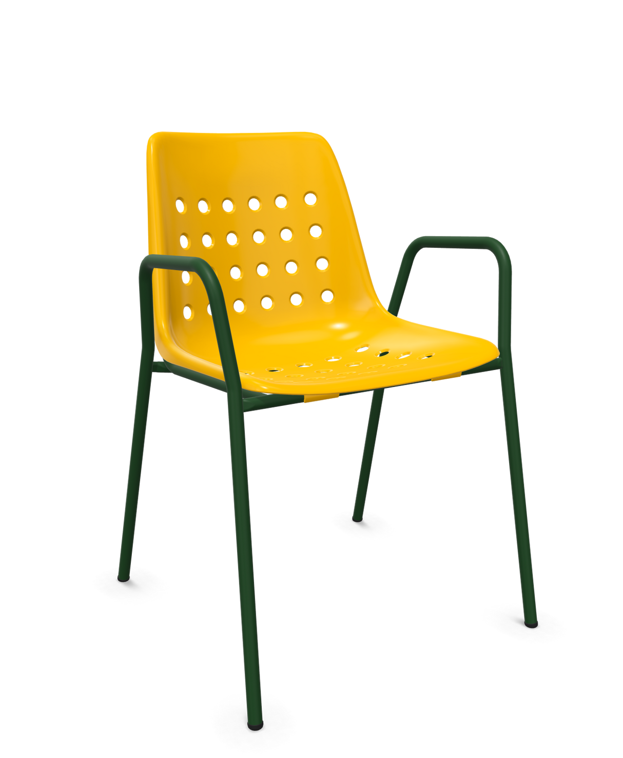 Schaffner Bermuda Fauteuil repas avec accoudoirs tubes ronds