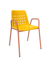 Schaffner Bermuda Fauteuil repas avec accoudoirs tubes ronds