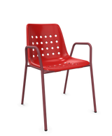 Schaffner Bermuda Fauteuil repas avec accoudoirs tubes ronds
